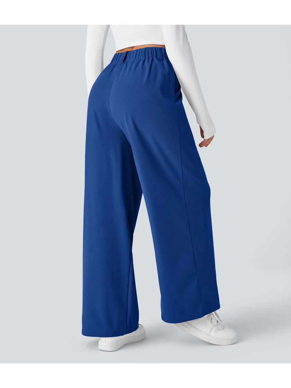HALARA High Waisted Pocket Wide Leg Waffle Work Pants Size L Reg - Picture 3 of 3